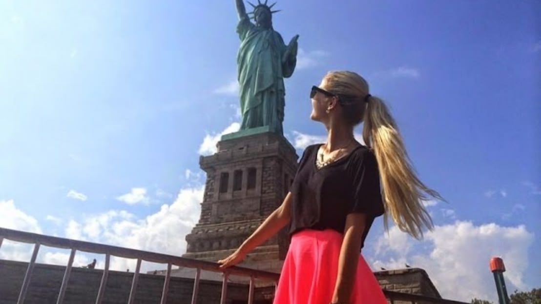 NEW YORK -  Statue Of Liberty, Manhattan, Empire State Building